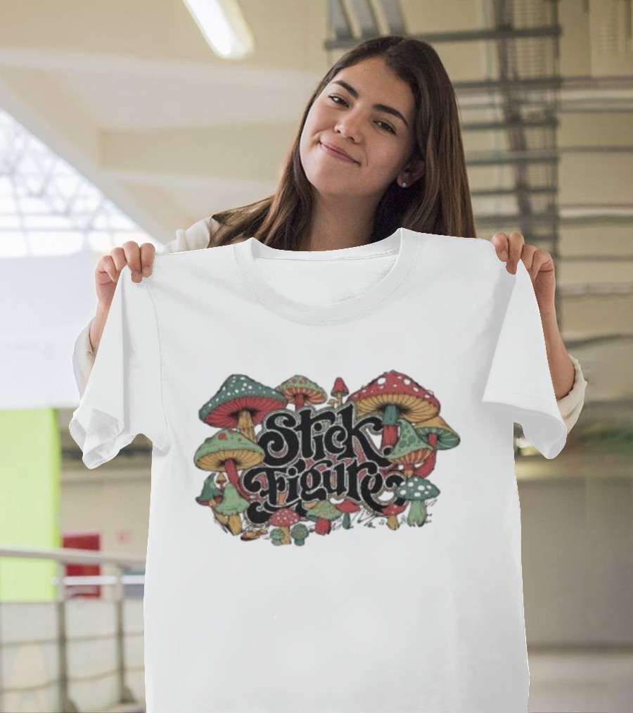Stick Figure Psychedelic Mushroom T-Shirt