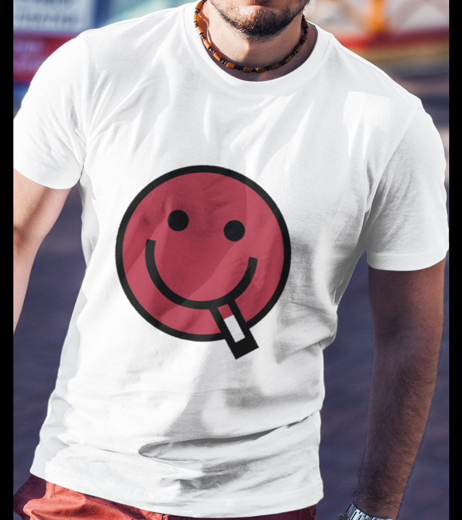 Devolver Digital Cyggy Smiley Face Icon With Cigarette T-Shirt