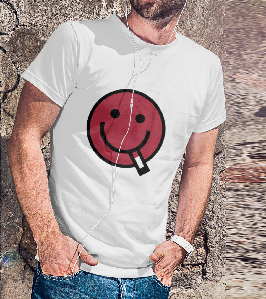 Devolver Digital Cyggy Smiley Face Icon With Cigarette T-Shirt