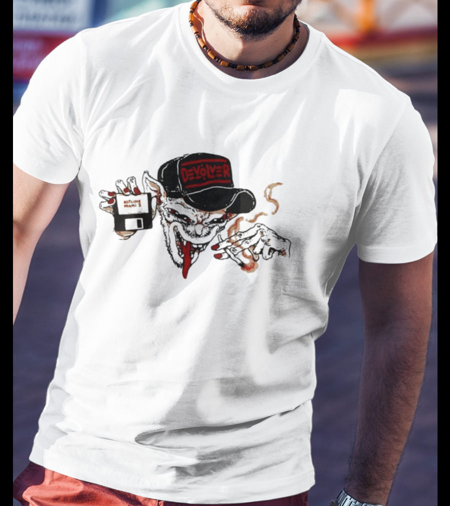 Devolver Goblin Smoking With Floppy Disk In Hand T-Shirt