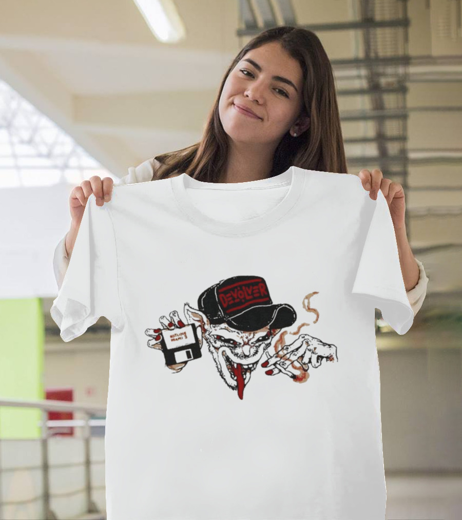 Devolver Goblin Smoking With Floppy Disk In Hand T-Shirt