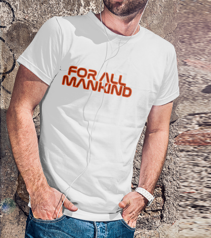 For All Mankind Apple TV Series Bold Retro Text T-Shirt