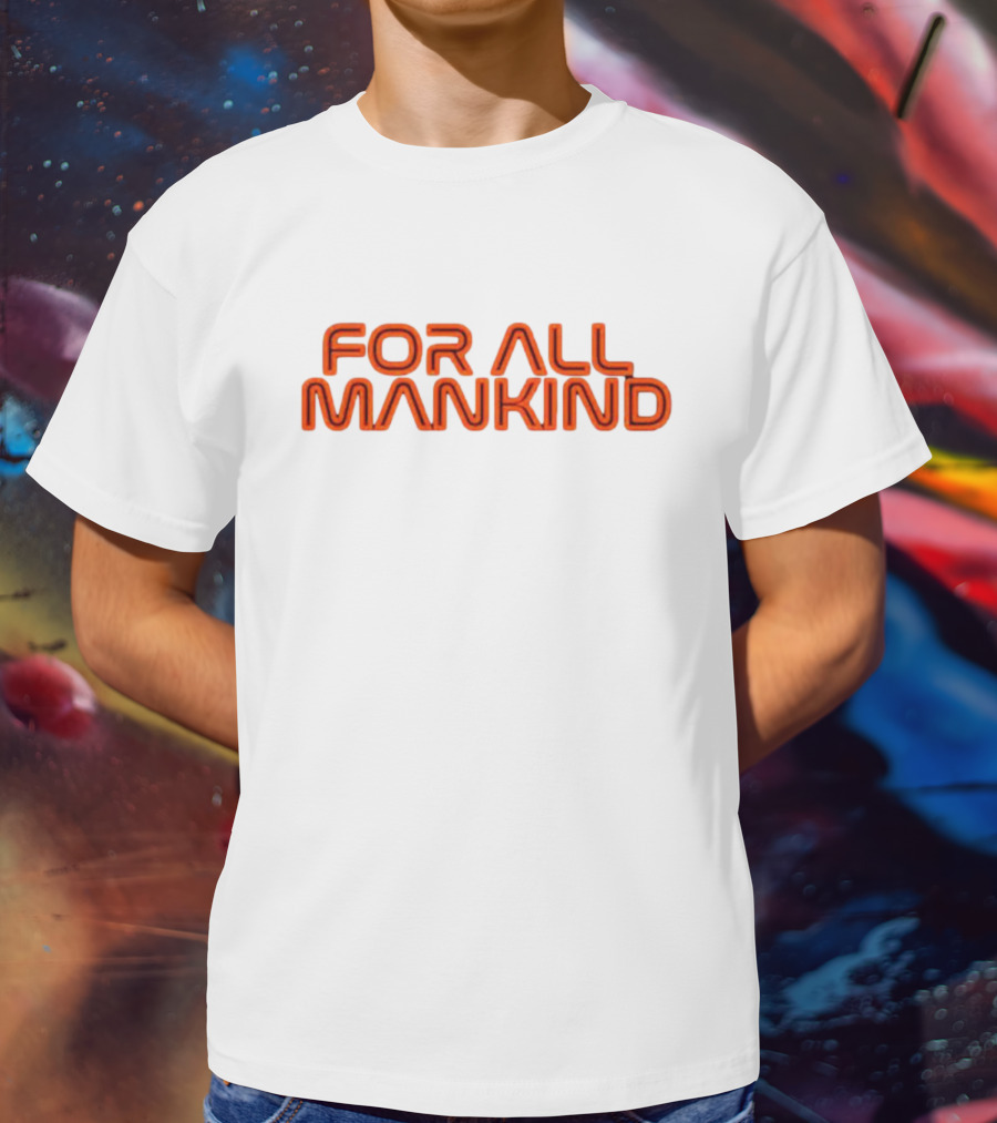 For All Mankind Apple TV Series Bold Retro Text T-Shirt