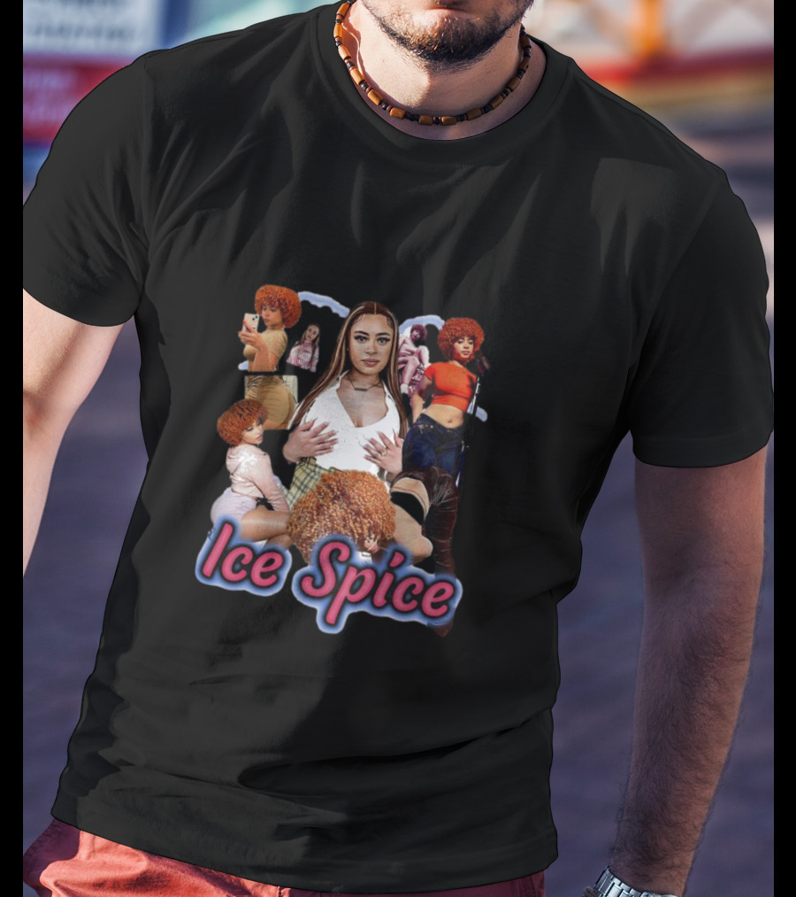 Ice Spice Vintage Hip-Hop Collage Style T-Shirt