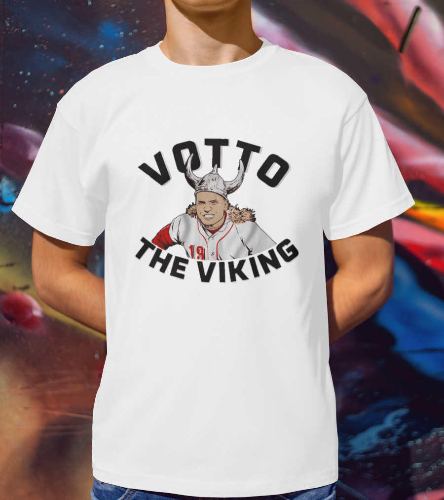 Votto The Viking Baseball Legend In Iconic Helmet 19 Jersey T-Shirt