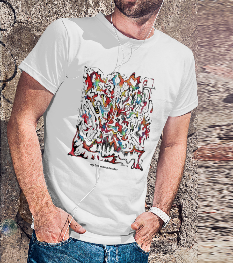 My Brain On A Bender Colorful Swirl Abstraction T-Shirt