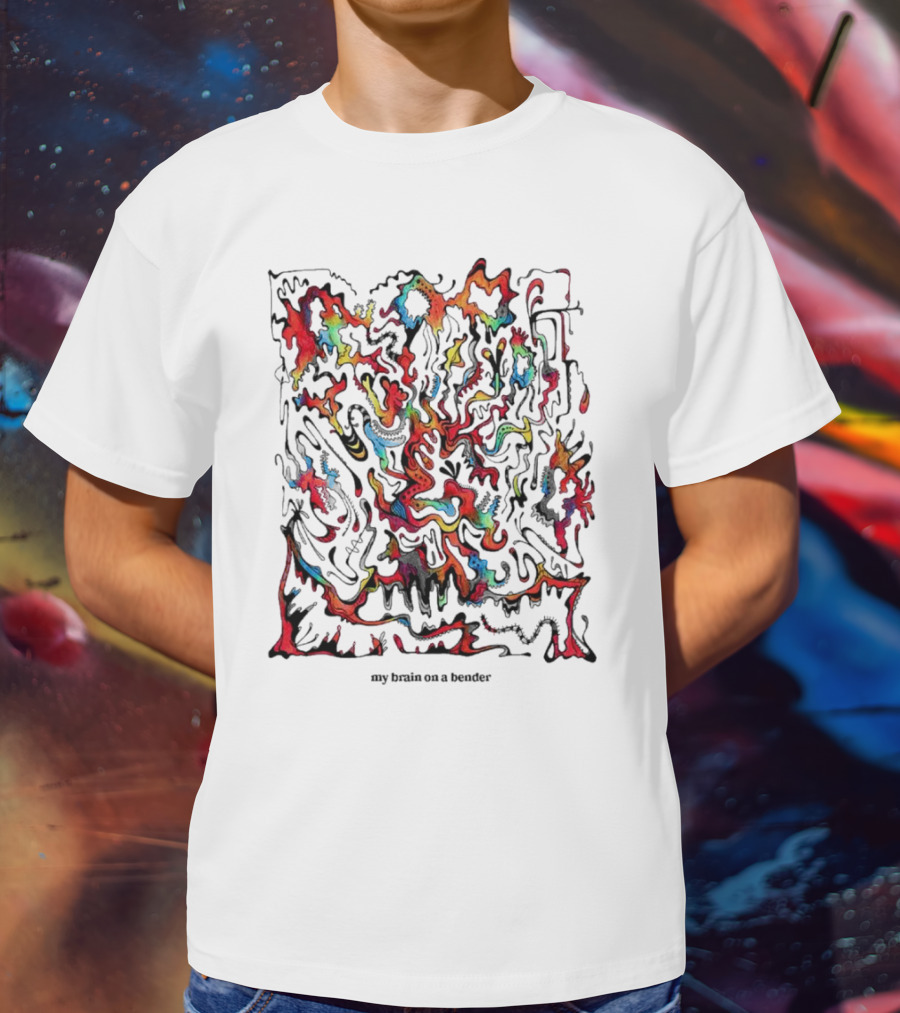 My Brain On A Bender Colorful Swirl Abstraction T-Shirt