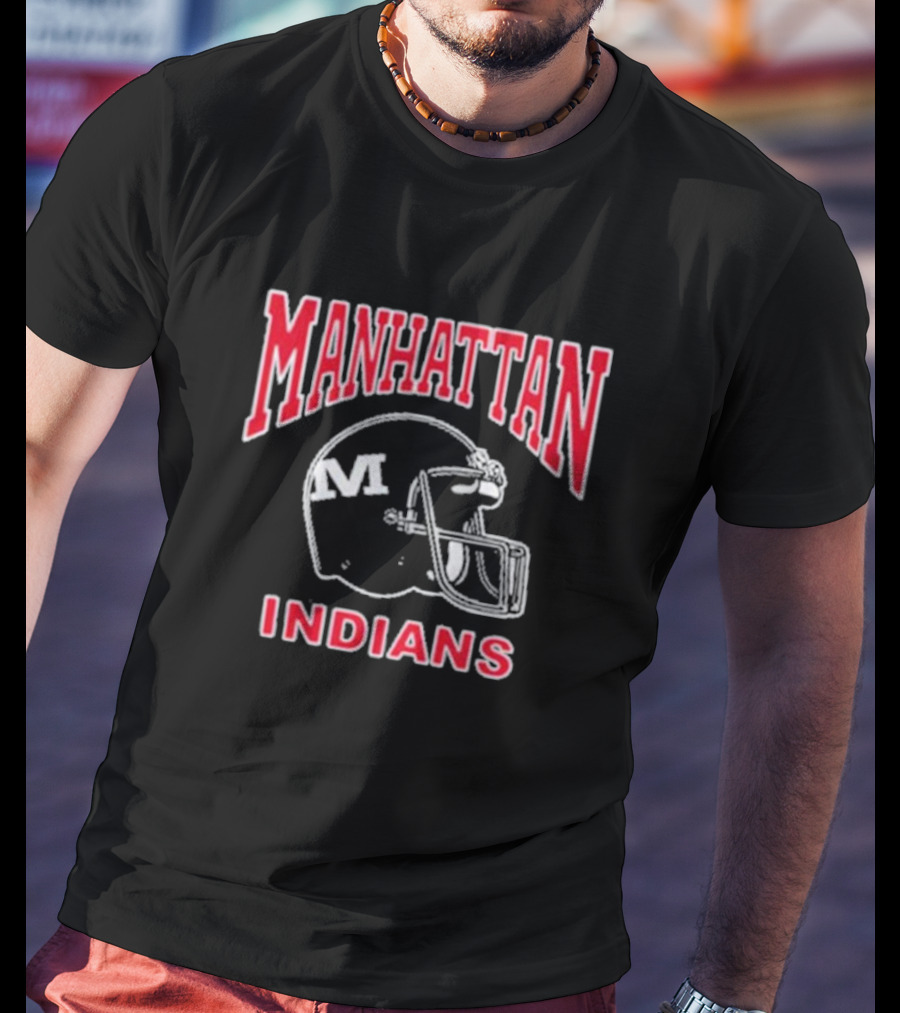 Manhattan Indians Football Helmet T-Shirt