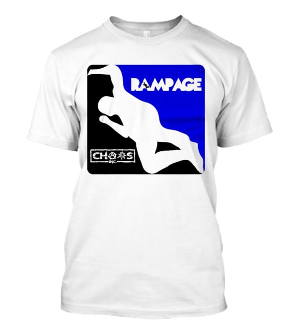 Rampage Chaos Inc Silhouette Blue Background T-Shirt