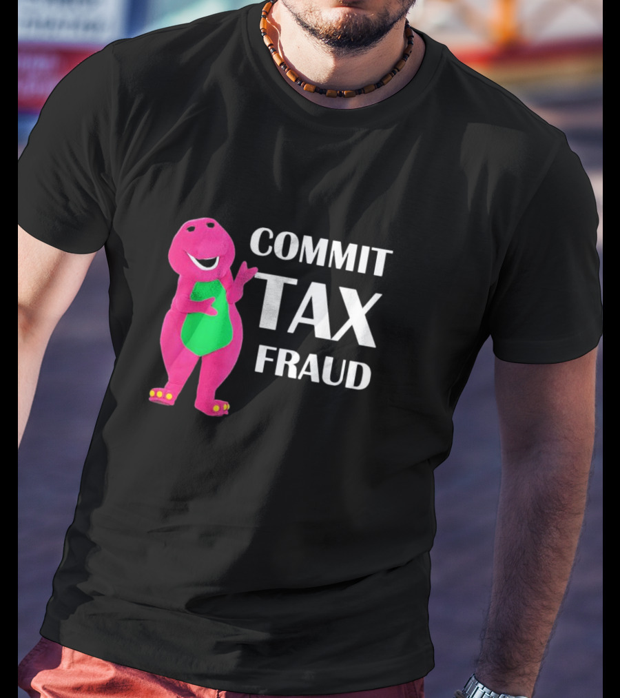 New Limited Commit Tax Fraud Dinosaur T-Shirt