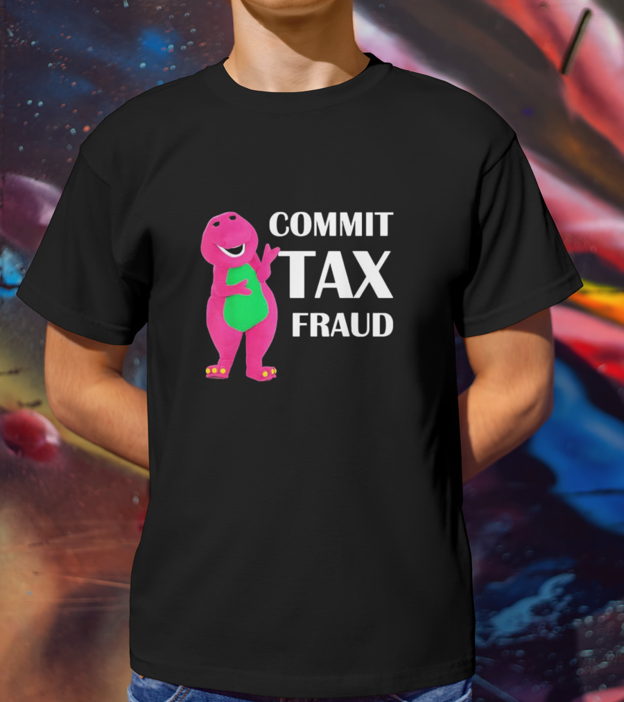 New Limited Commit Tax Fraud Dinosaur T-Shirt