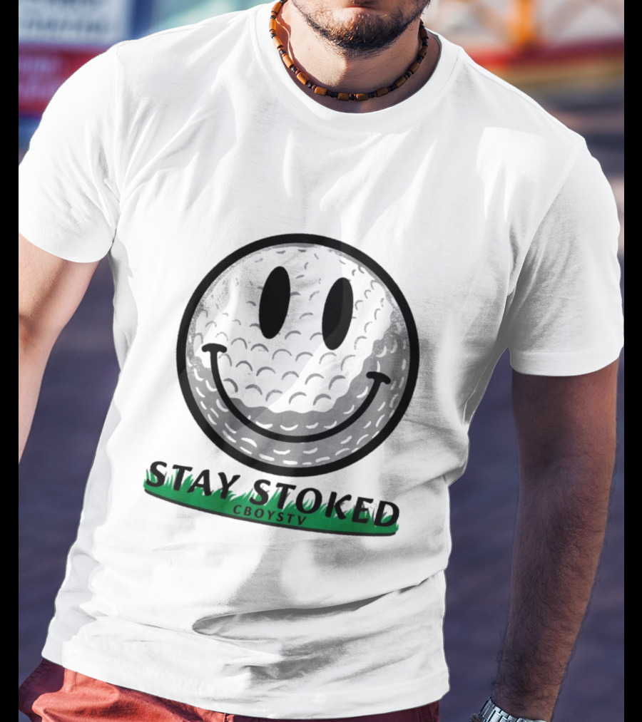 STAY STOKED CBOYSTV Golf Smile Face T-Shirt