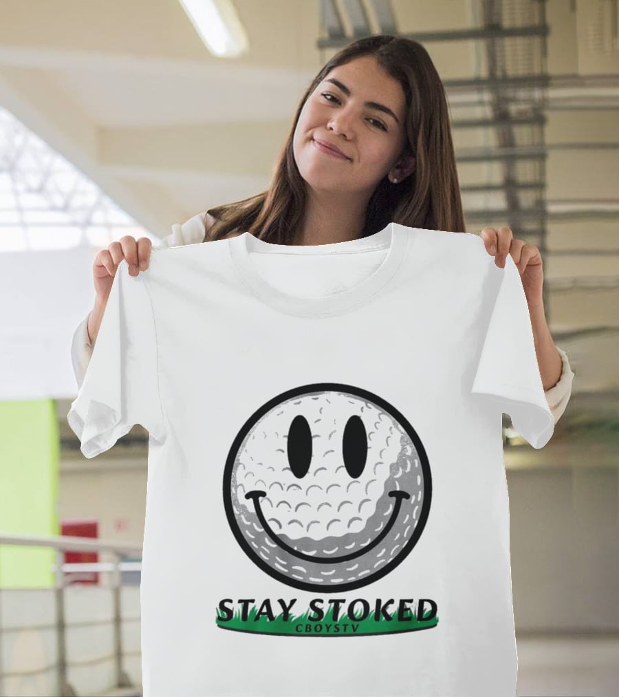 STAY STOKED CBOYSTV Golf Smile Face T-Shirt