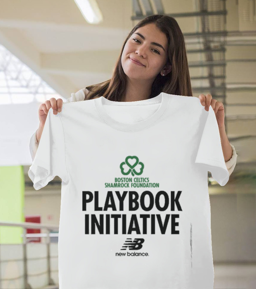 Boston Celtics Shamrock Foundation Playbook Initiative New Balance T-Shirt