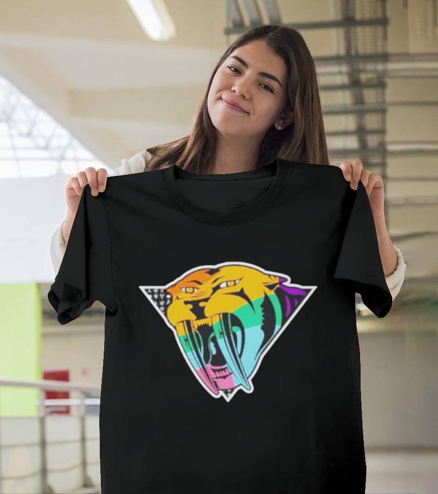 Landon Matney Nashville Predators Pride Rainbow Tiger T-Shirt