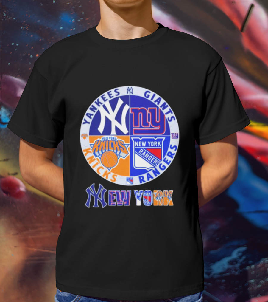 Yankees Giants Rangers Knicks New York Sports Teams T-Shirt