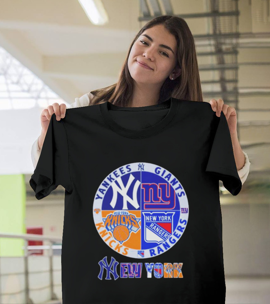 Yankees Giants Rangers Knicks New York Sports Teams T-Shirt