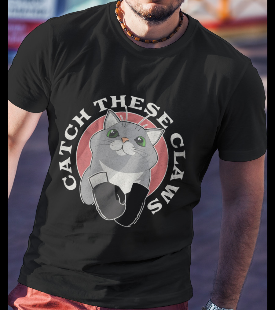 Catch These Claws Boxing Cat T-Shirt