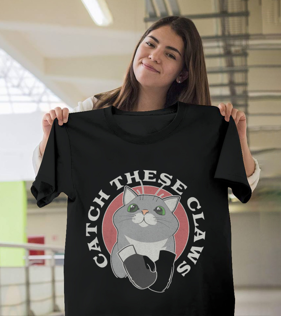 Catch These Claws Boxing Cat T-Shirt