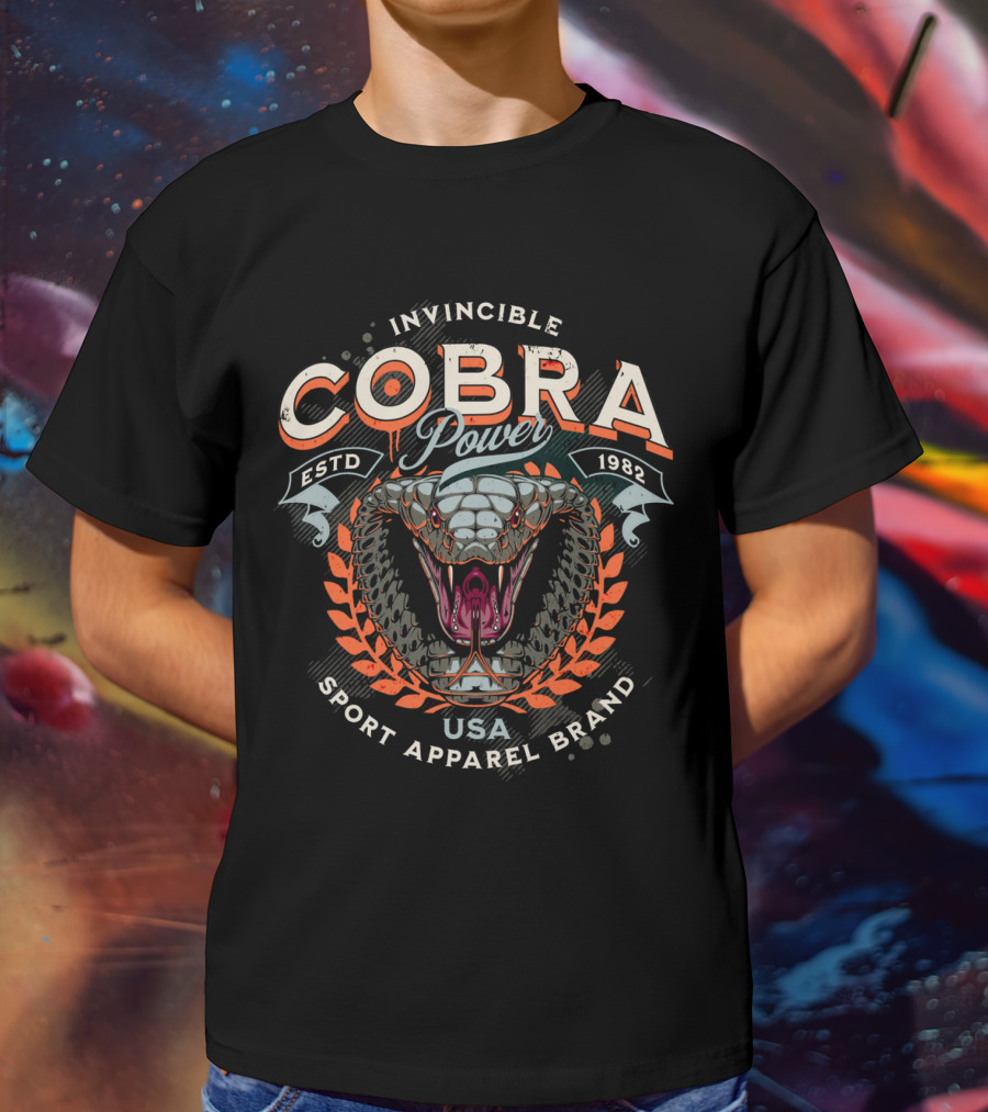 Invincible Cobra Power USA Sport Apparel Brand Estd 1982 T-Shirt