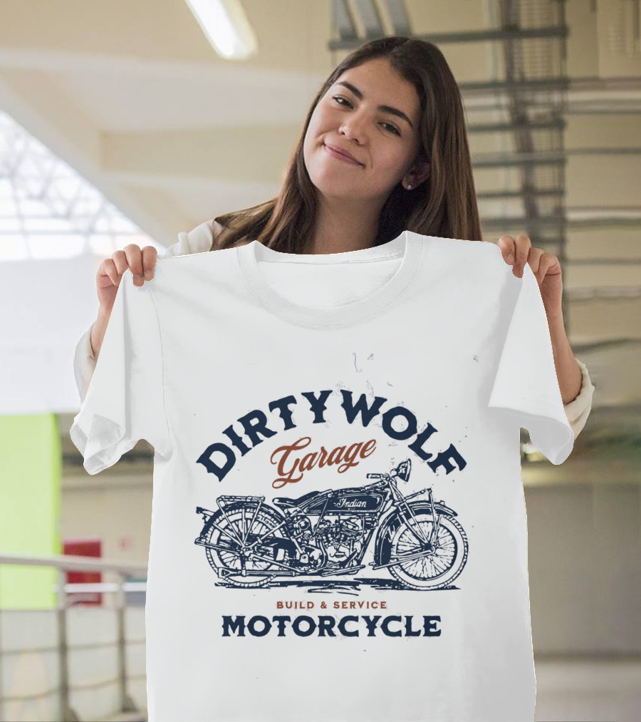 Dirtywolf Garage Motorcycle Build And Service T-Shirt