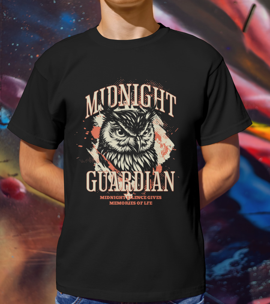Midnight Guardian Owl With Midnight Silence Gives Memories Of Life T-Shirt