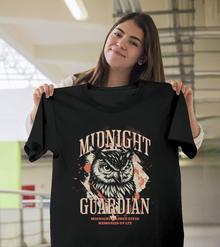 Midnight Guardian Owl With Midnight Silence Gives Memories Of Life T-Shirt