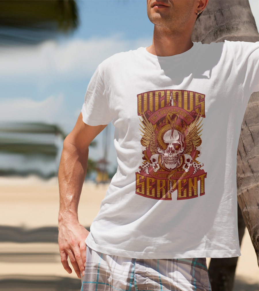 Vicious Serpent The Curse Is Broken The King Has Returned Skull T-Shirt
