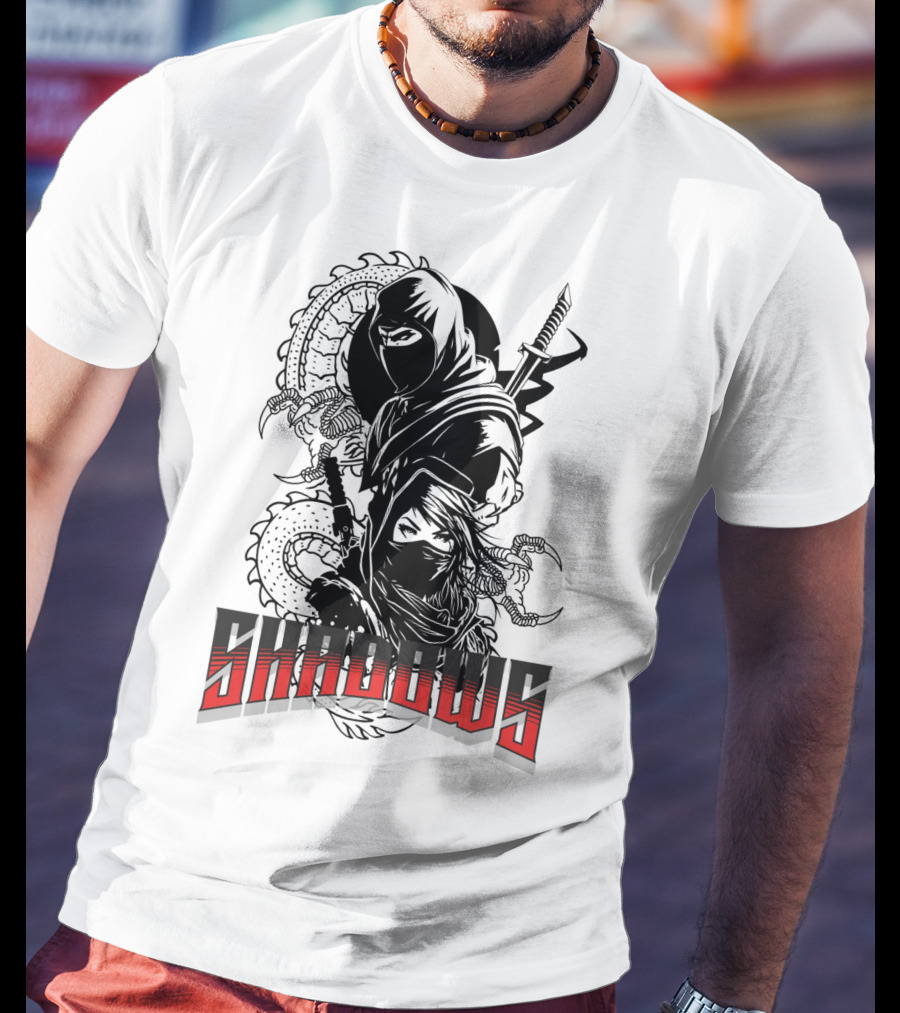 Shadows Ninja Warriors With Swords And Serpents T-Shirt