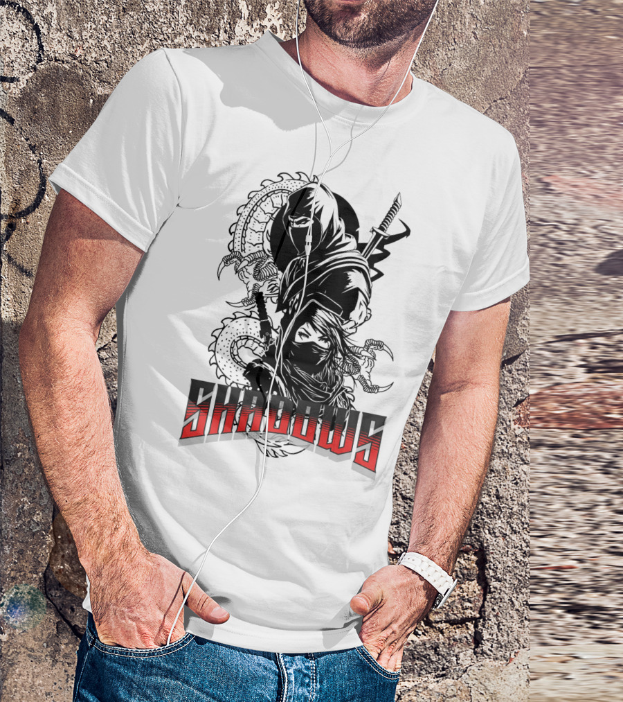 Shadows Ninja Warriors With Swords And Serpents T-Shirt