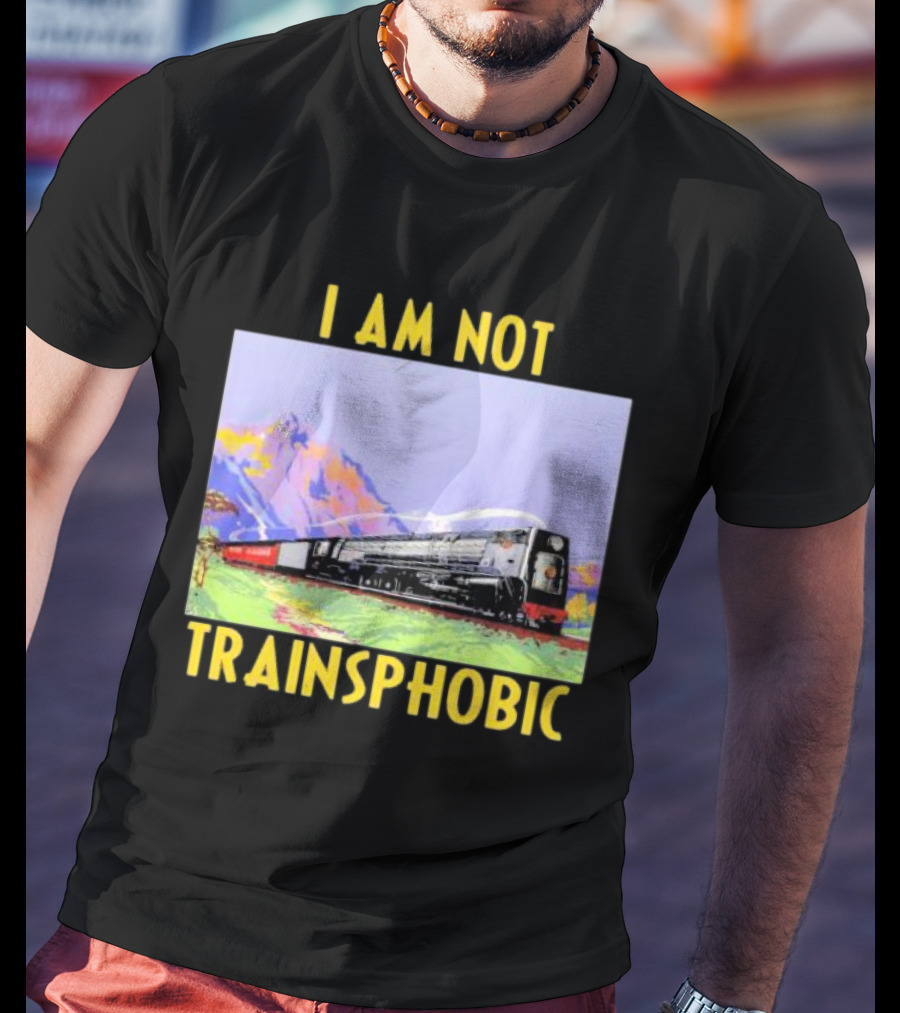 I Am Not Train Slogan With Scenic Mountain View T-Shirt
