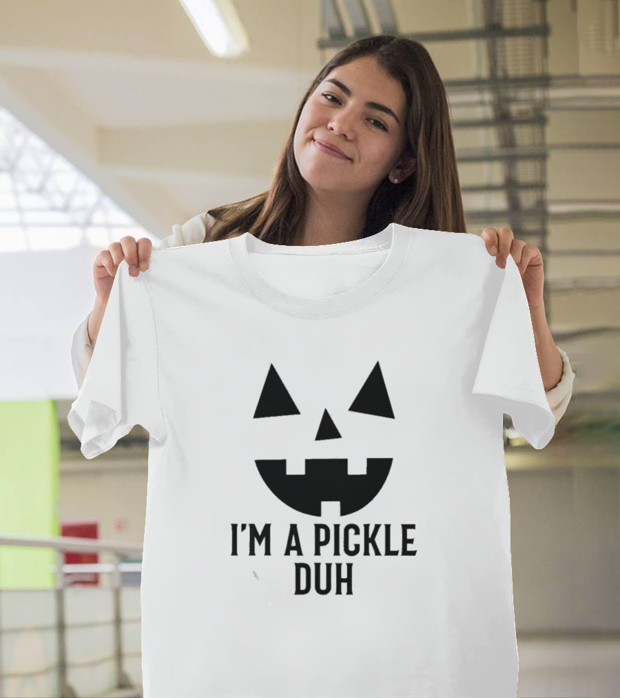 I'm A Pickle Duh Halloween Jack-O'-Lantern Face T-Shirt