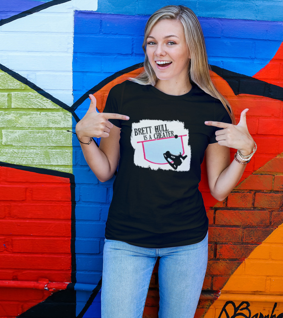 Brett Hull Is A Cheater Hockey Net And Skate T-Shirt