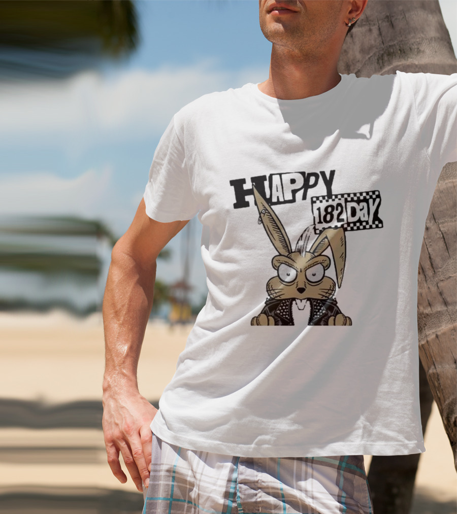 Blink-182 Happy 182 Day Angry Bunny Punk T-Shirt