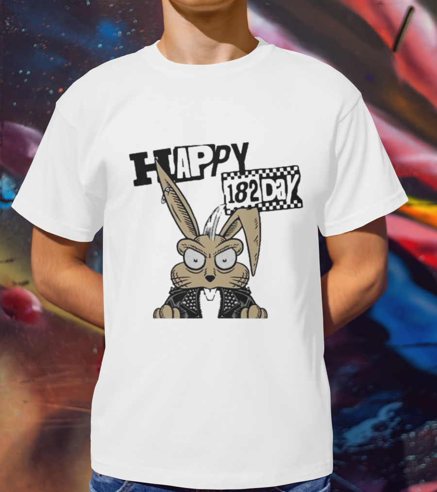 Blink-182 Happy 182 Day Angry Bunny Punk T-Shirt