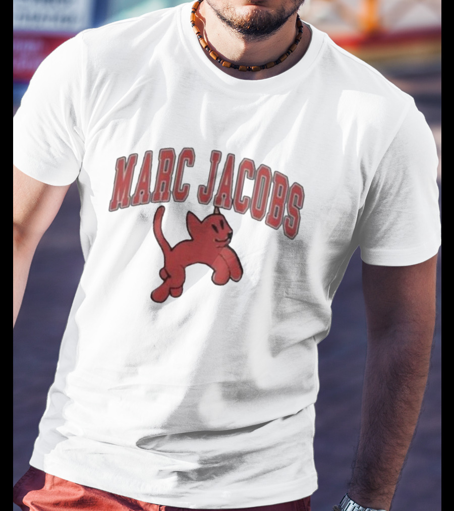 MARC JACOBS Red Cartoon Cat Heaven Collection T-Shirt