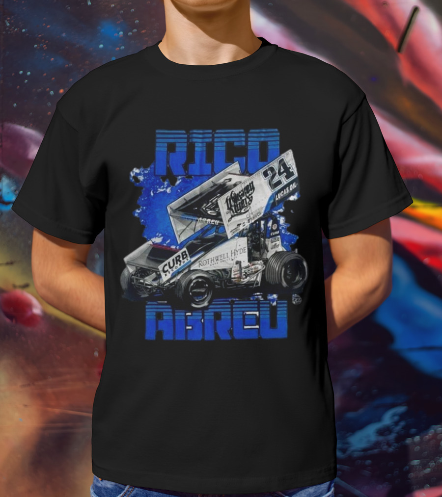 Rico Abreu 24 Curb Rothwell Hyde Racing Sprint Car Lucas Oil T-Shirt