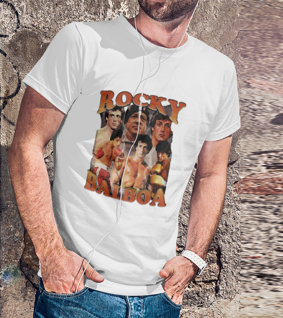 Rocky Balboa Iconic Boxing Legend Film Character Montage T-Shirt