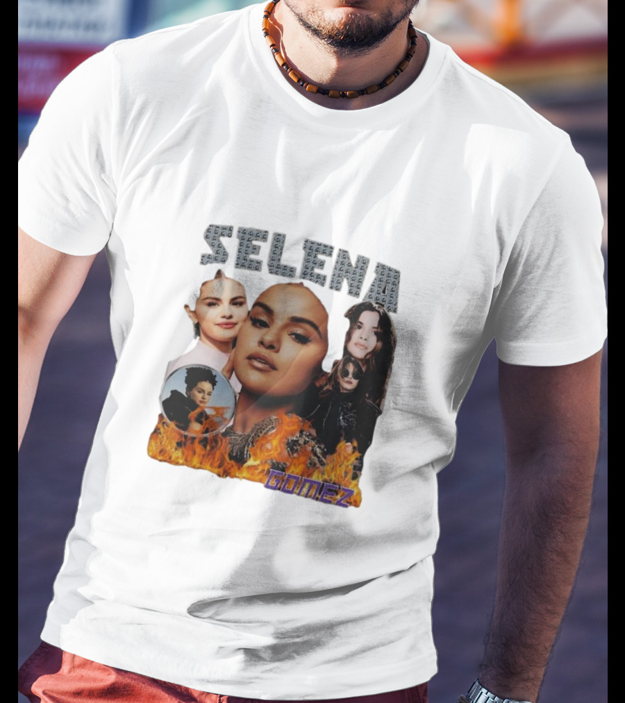 Selena Gomez Flame Collage Homage T-Shirt