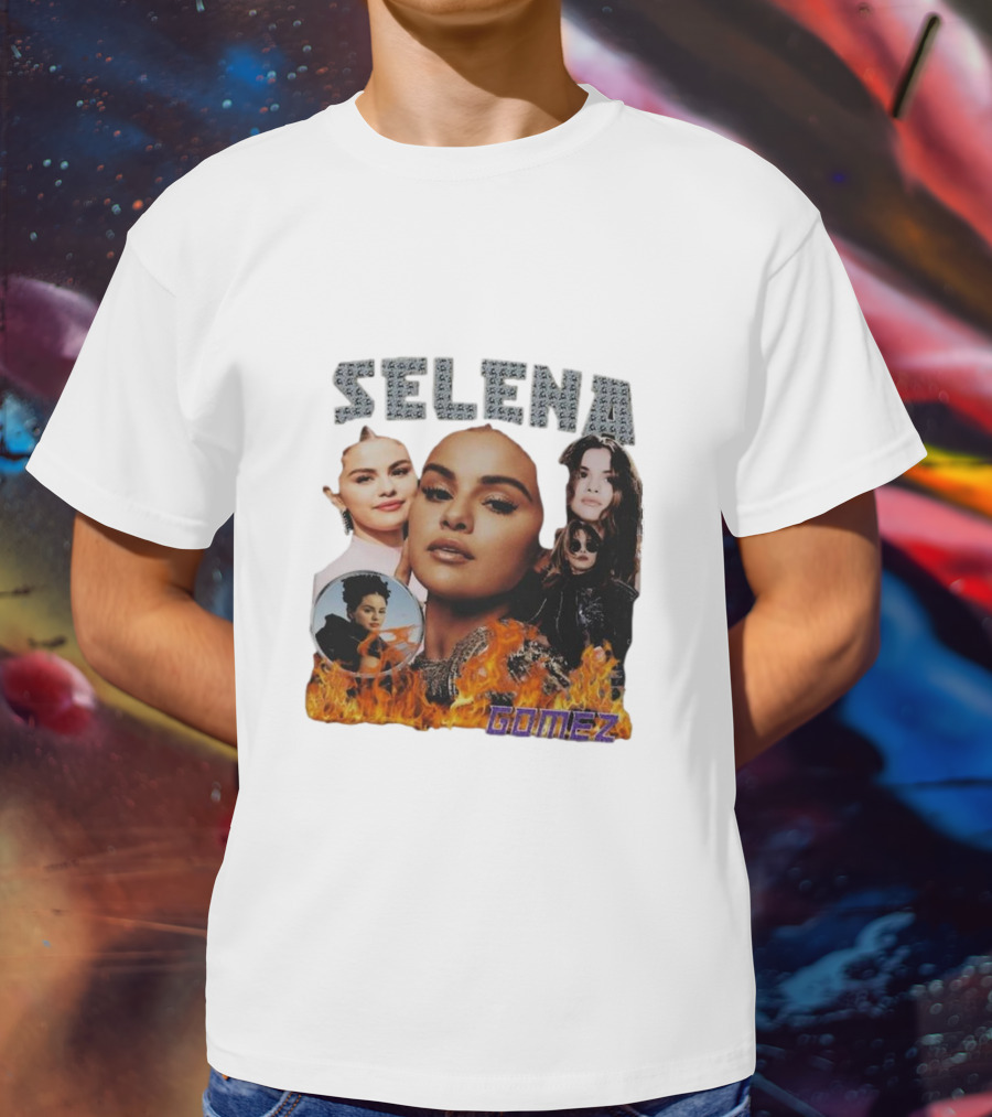 Selena Gomez Flame Collage Homage T-Shirt