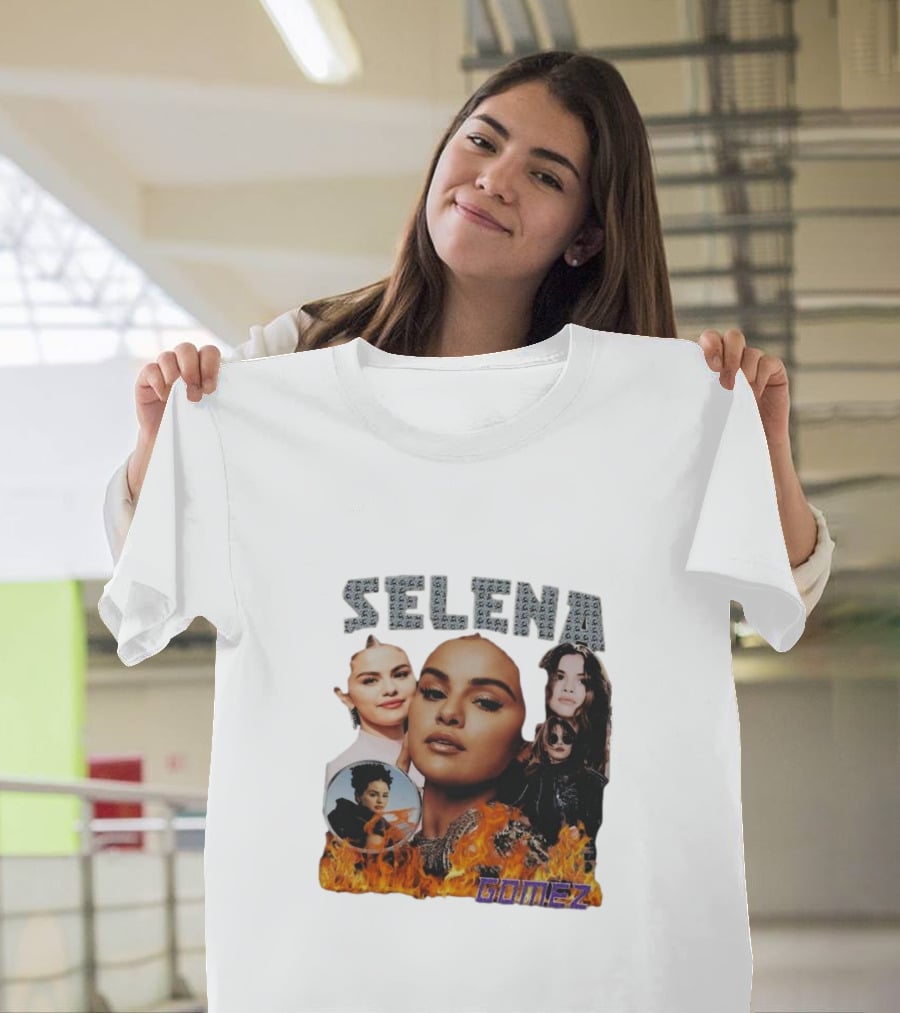 Selena Gomez Flame Collage Homage T-Shirt