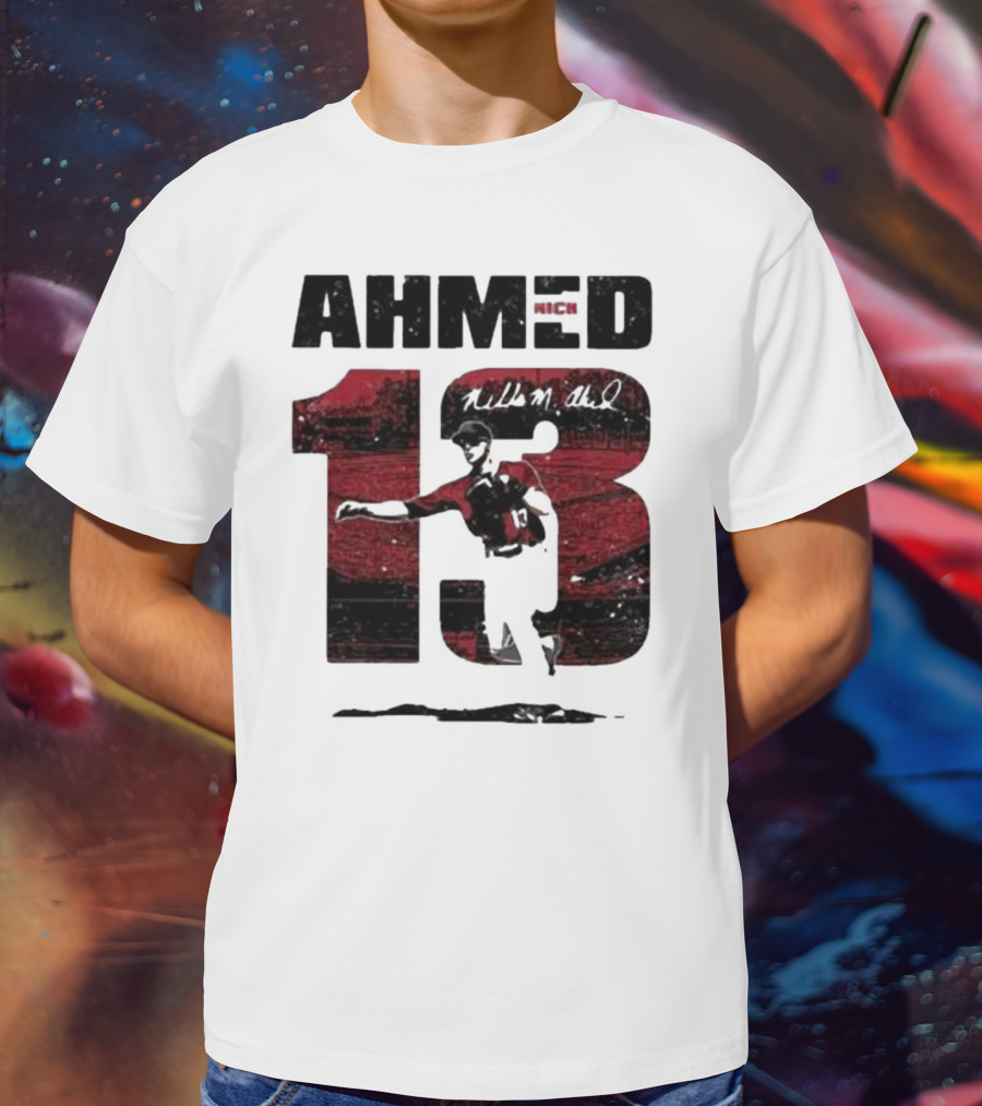 Nick Ahmed 13 Arizona Diamondbacks Baseball Player T-Shirt