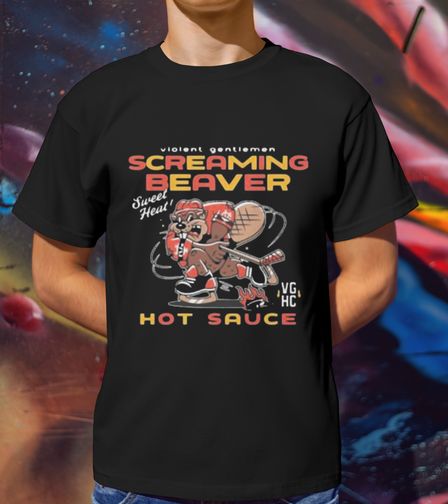 Violent Gentlemen Screaming Beaver Sweet Heat VGHC Hot Sauce T-Shirt