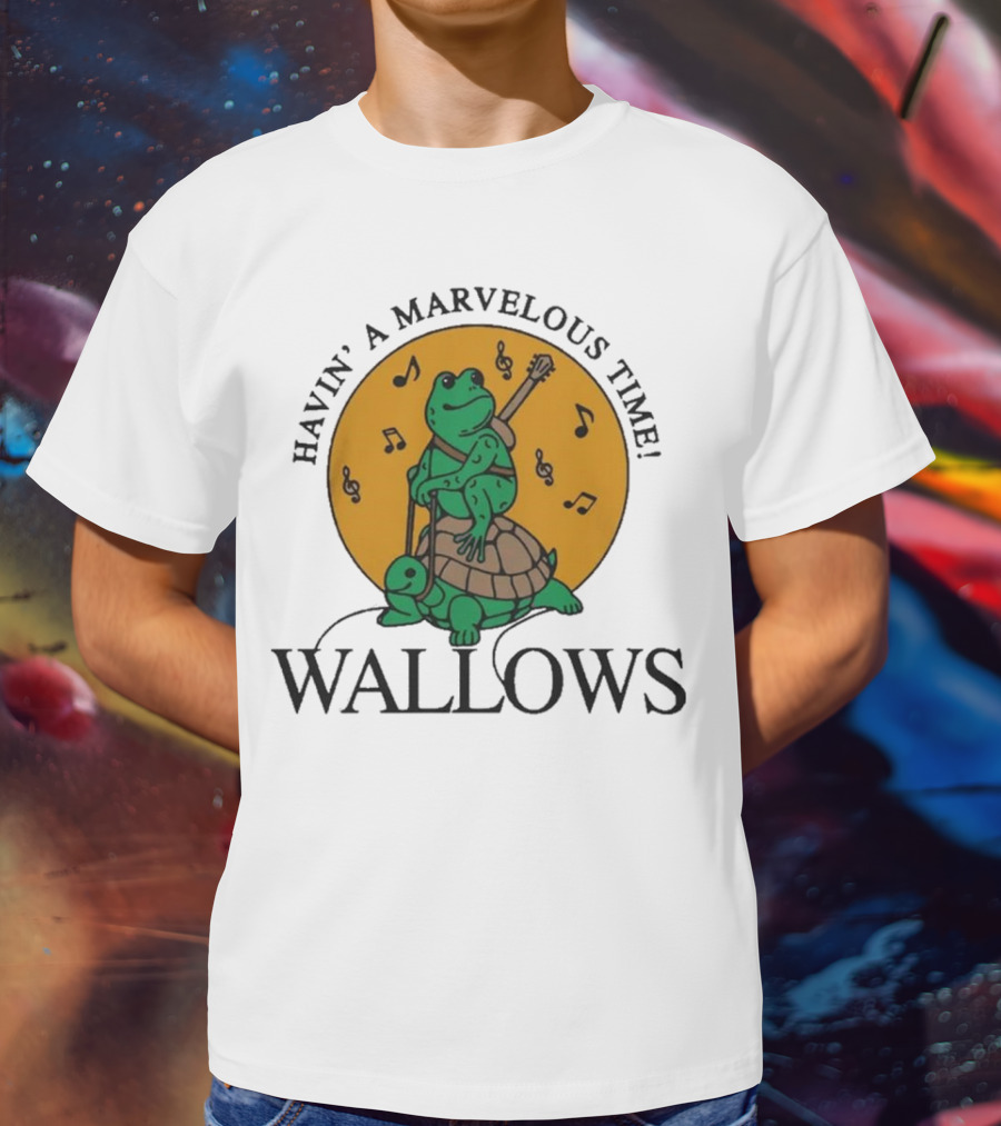 Wallows Havin' A Marvelous Time Frog And Turtle Cloud Dye T-Shirt
