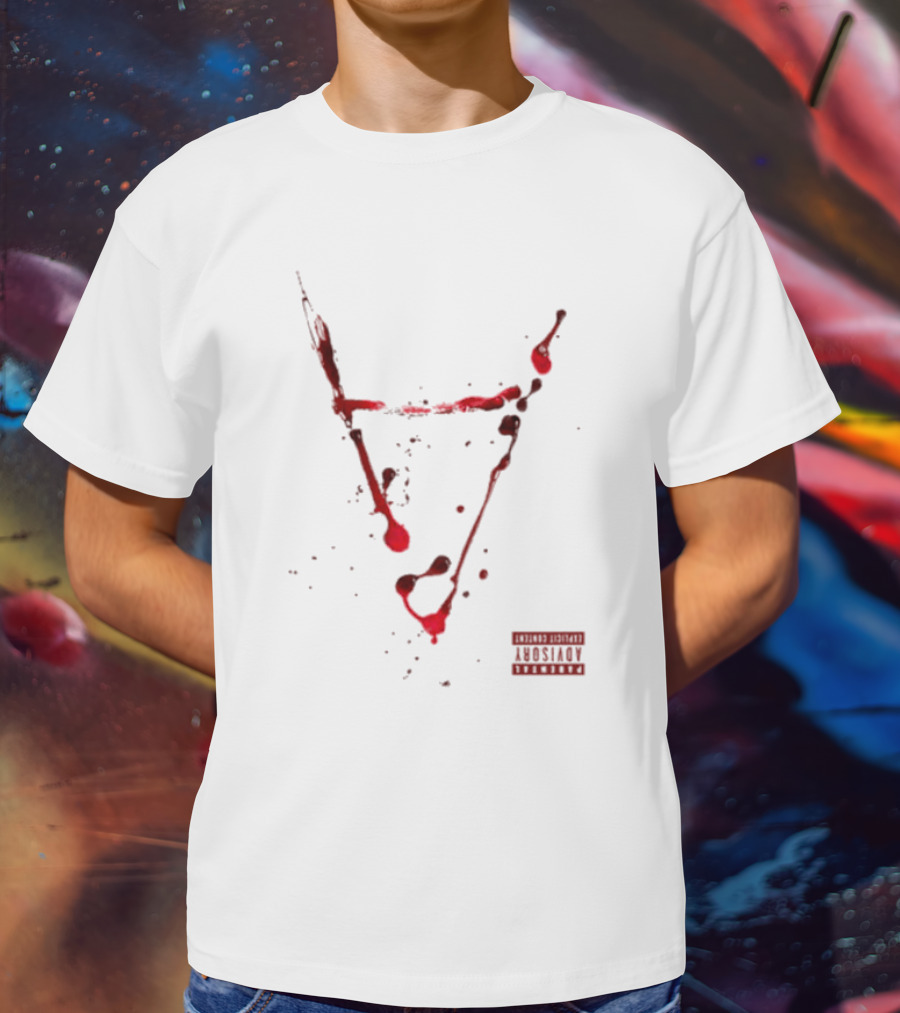 Doja Cat Attention Blood Streaks Symbol Explicit Content Warning T-Shirt
