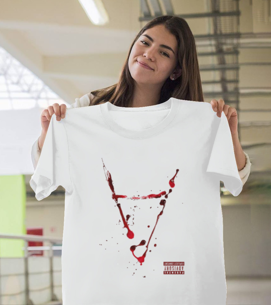 Doja Cat Attention Blood Streaks Symbol Explicit Content Warning T-Shirt