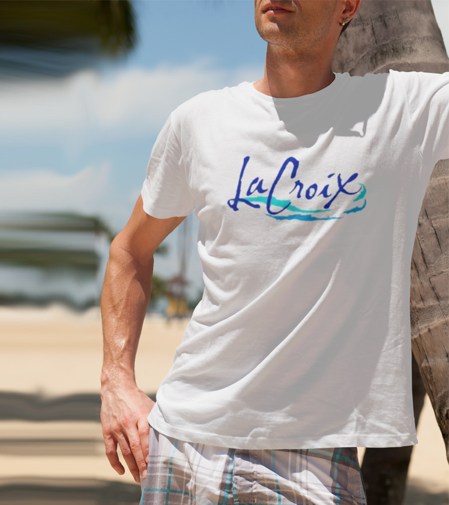 La Croix Logo Blue And Green Brushstroke T-Shirt
