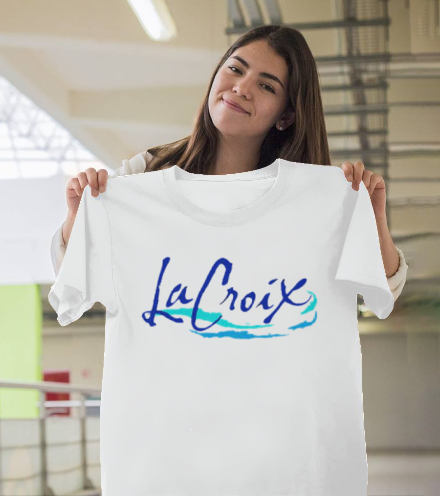 La Croix Logo Blue And Green Brushstroke T-Shirt