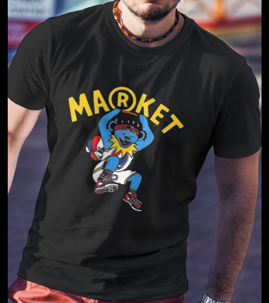 Market Studios Grateful Dead Dunking Bear Streetwear Basketball T-Shirt