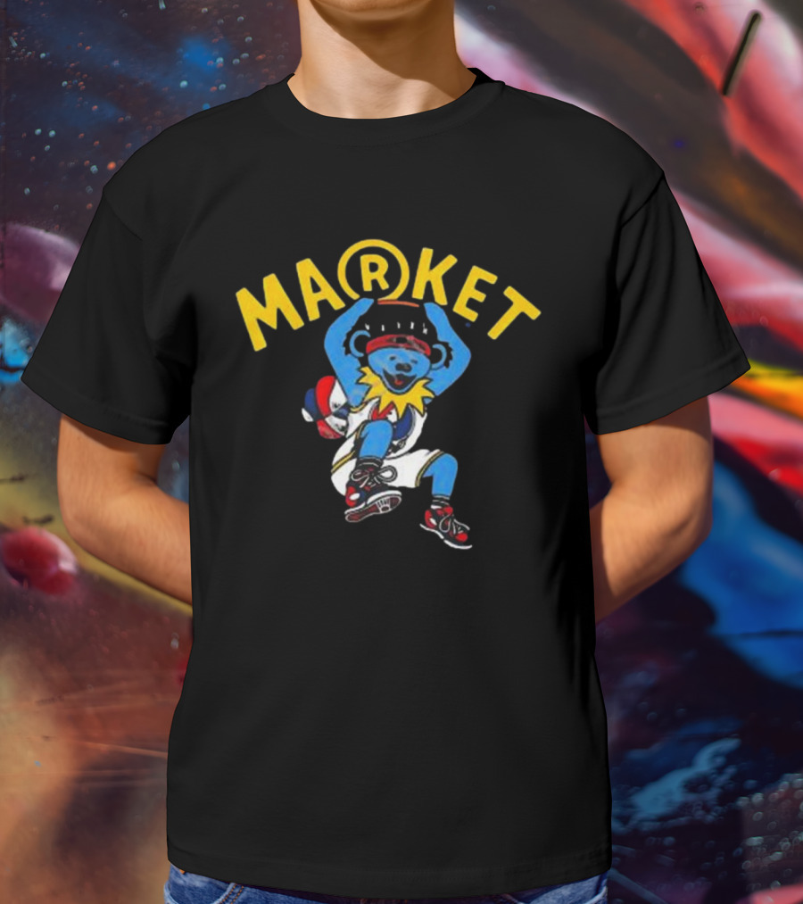 Market Studios Grateful Dead Dunking Bear Streetwear Basketball T-Shirt